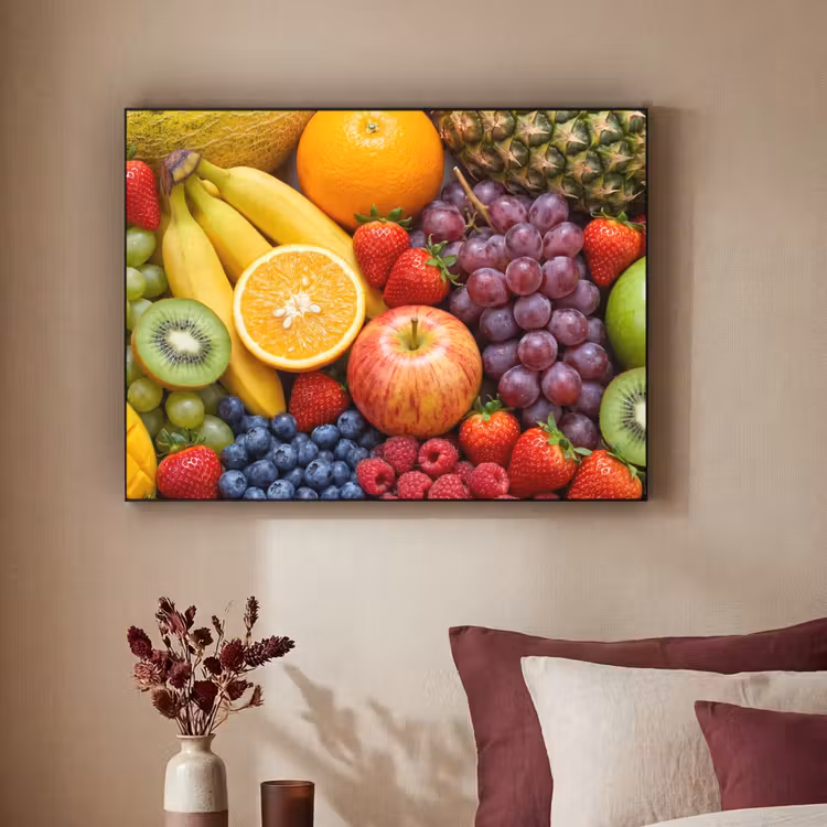 Eten - Fruit - Vers - Kleurrijk - Voeding Textielframe zwart klein -sfeer1