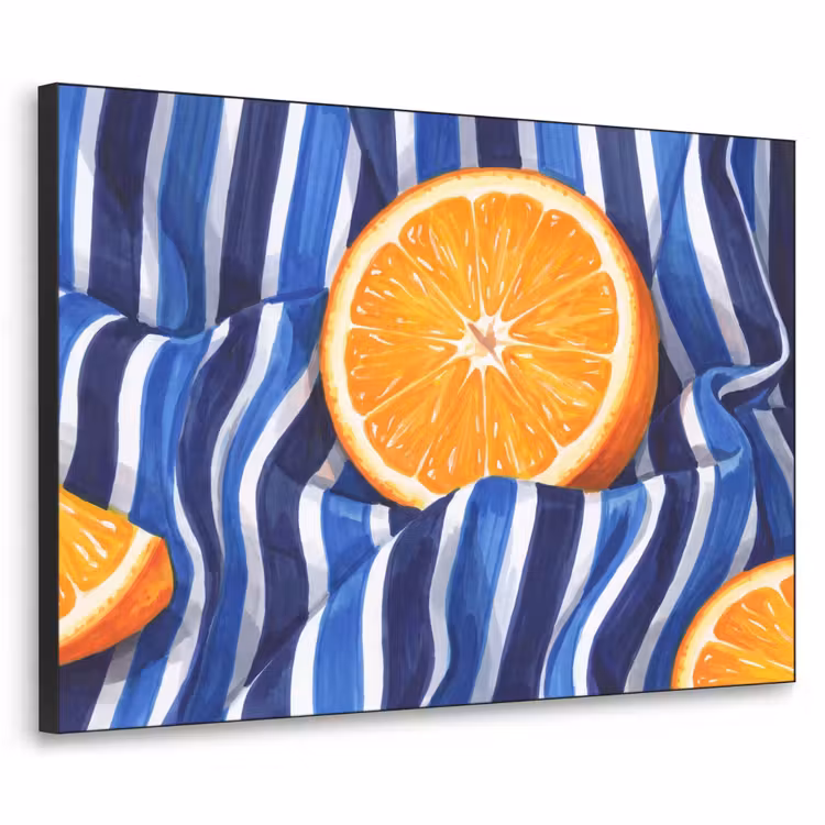Art Frame - Food - Fruit - Orange - Eten - Fruit - Oranje Textielframe zwart klein