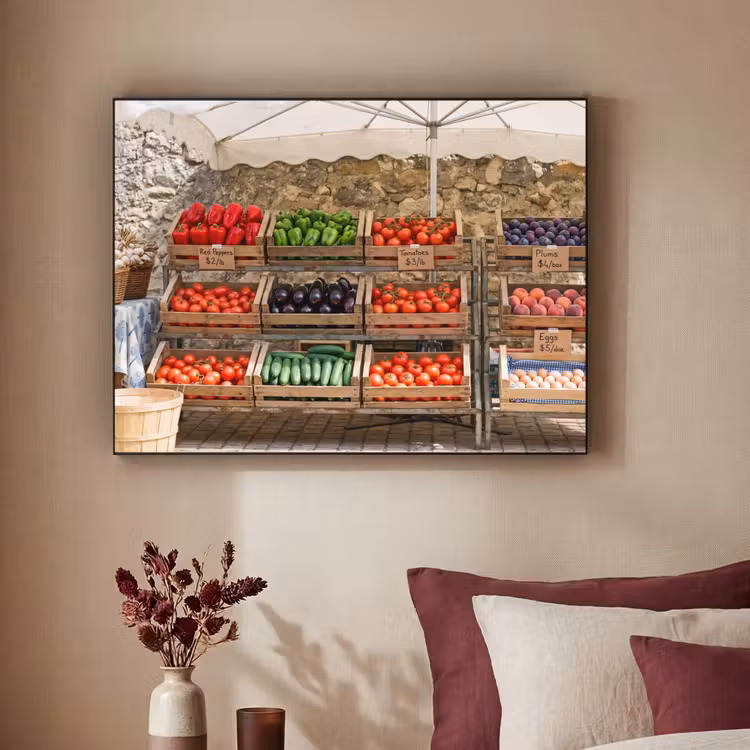 Art Frame - Food - Market - Fresh - Eten - Markt - Vers Textielframe zwart klein
