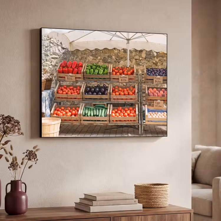 Art Frame - Food - Market - Fresh - Eten - Markt - Vers Textielframe zwart klein