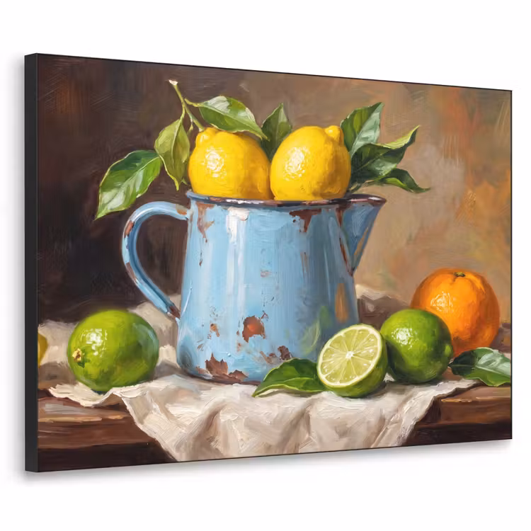 Art Frame - Food - Still Life - Classical - Eten - Stilleven - Klassiek Textielframe zwart klein