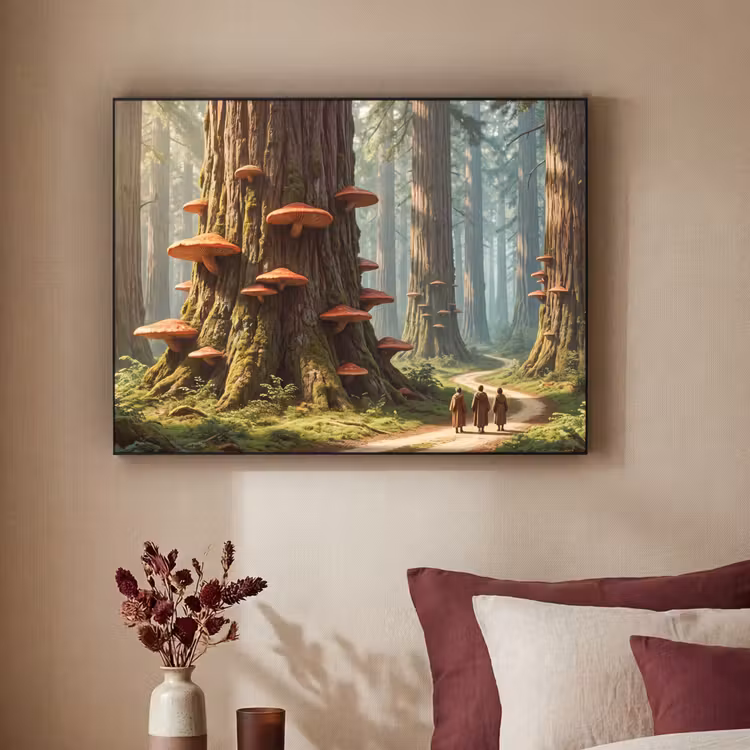 Art Frame - Forest - Trees - Nature - Bos - Bomen - Natuur Textielframe zwart klein