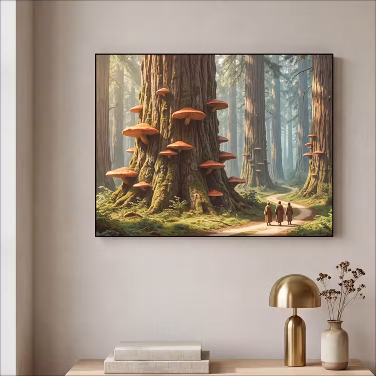 Art Frame - Forest - Trees - Nature - Bos - Bomen - Natuur Textielframe zwart klein