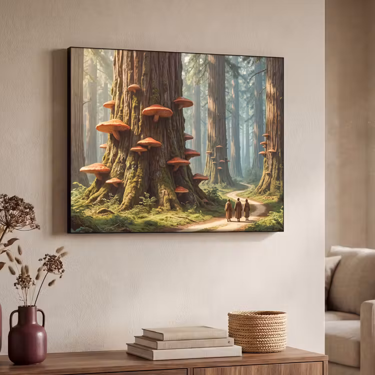Art Frame - Forest - Trees - Nature - Bos - Bomen - Natuur Textielframe zwart klein