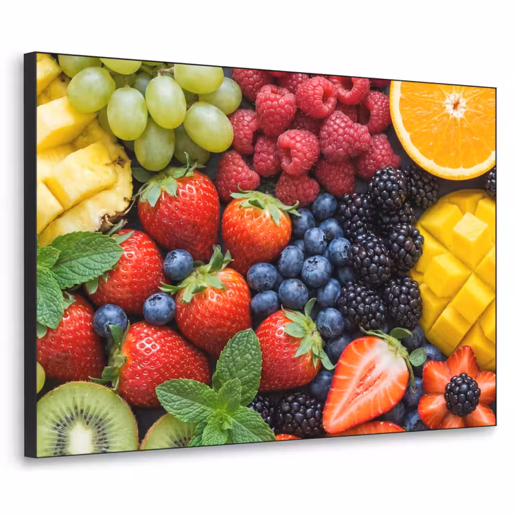 Fruit - Vers - Kleurrijk - Eten Textielframe zwart klein -3d