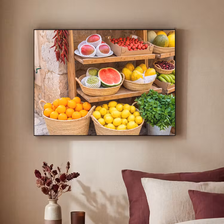 Art Frame - Fruit - Market - Fresh - Fruit - Markt - Vers Textielframe zwart klein
