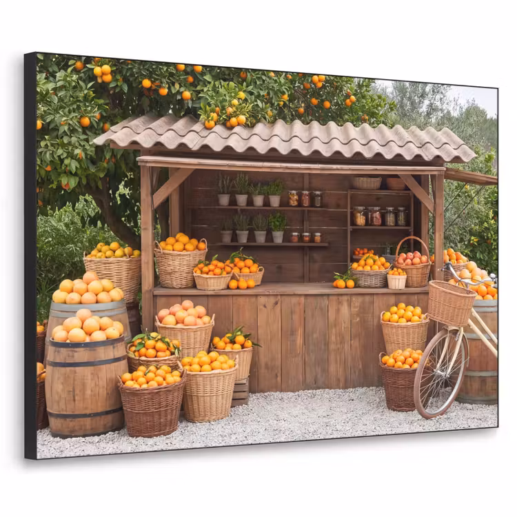 Art Frame - Fruit - Market - Rural - Fruit - Markt - Landelijk Textielframe zwart klein