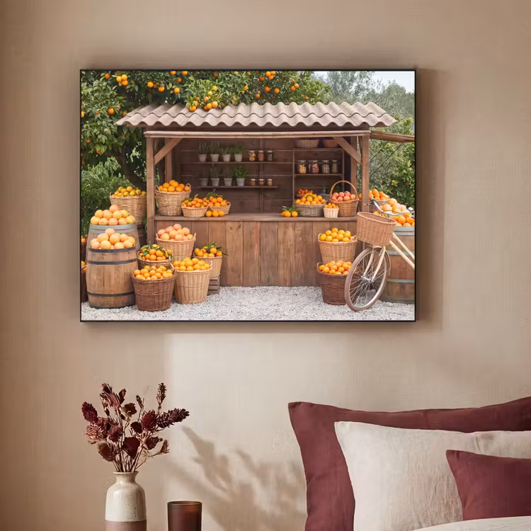 Art Frame - Fruit - Market - Rural - Fruit - Markt - Landelijk Textielframe zwart klein