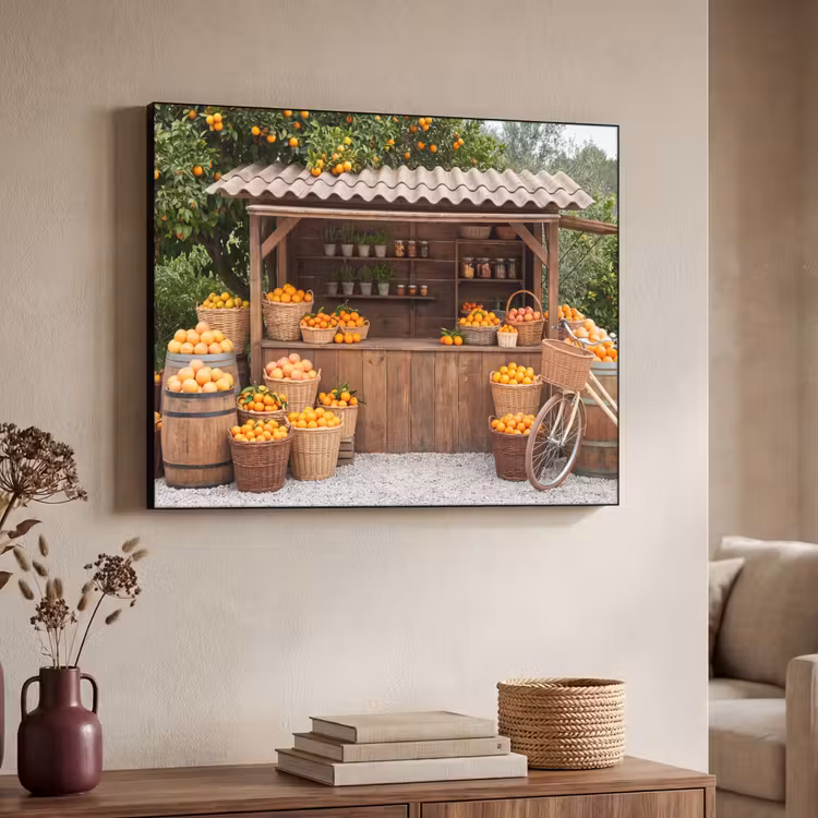 Art Frame - Fruit - Market - Rural - Fruit - Markt - Landelijk Textielframe zwart klein