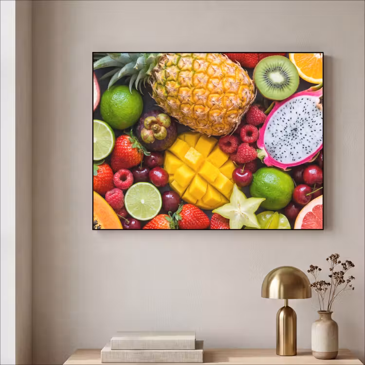 Fruit - Assortiment - Vers - Gezond - Kleurrijk Textielframe zwart klein -sfeer2