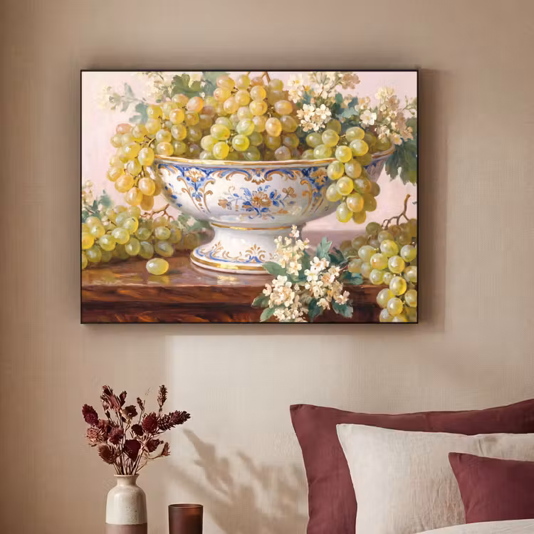 Art Frame - Fruit - Still Life - Classical - Fruit - Stilleven - Klassiek Textielframe zwart klein