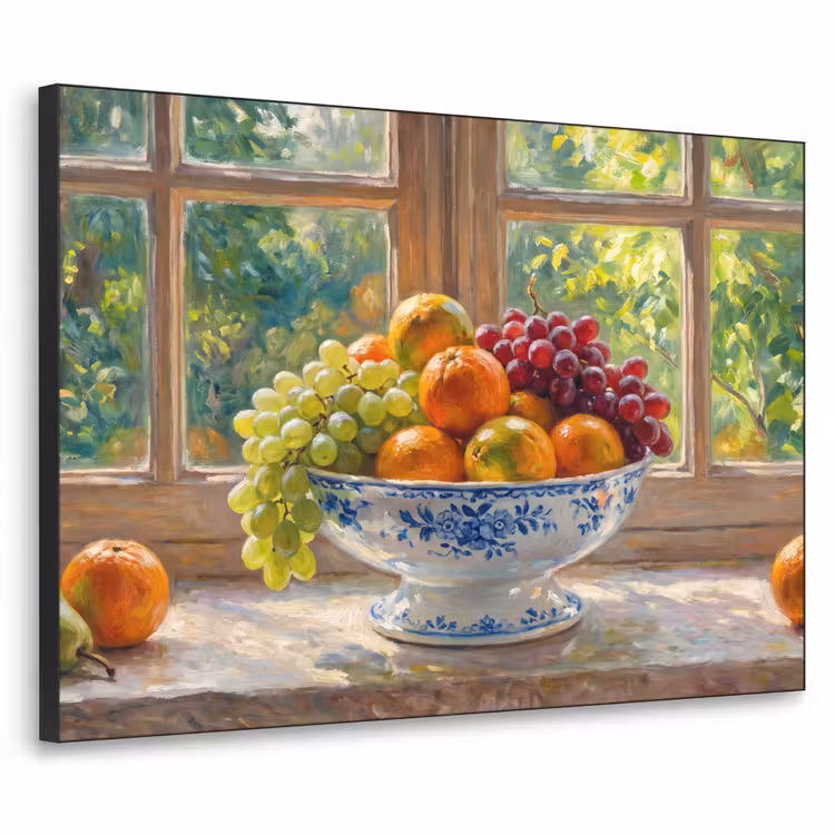 Art Frame - Fruit - Windowsill - Nature - Fruit - Vensterbank - Natuur Textielframe zwart klein