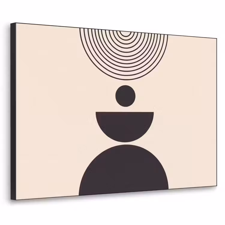 Art Frame - Geometric Balance - Art - Geometrische balans - Kunst Textielframe zwart klein