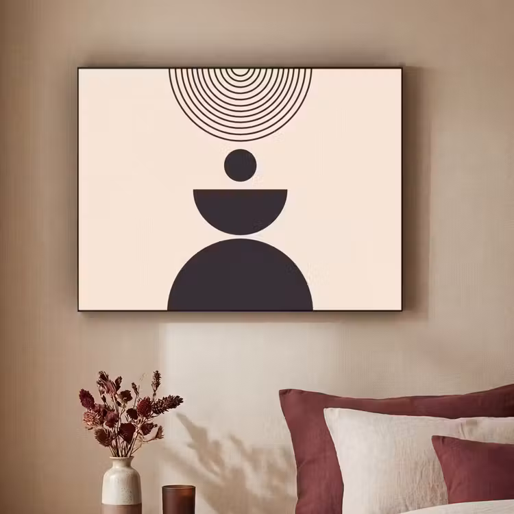 Art Frame - Geometric Balance - Art - Geometrische balans - Kunst Textielframe zwart klein