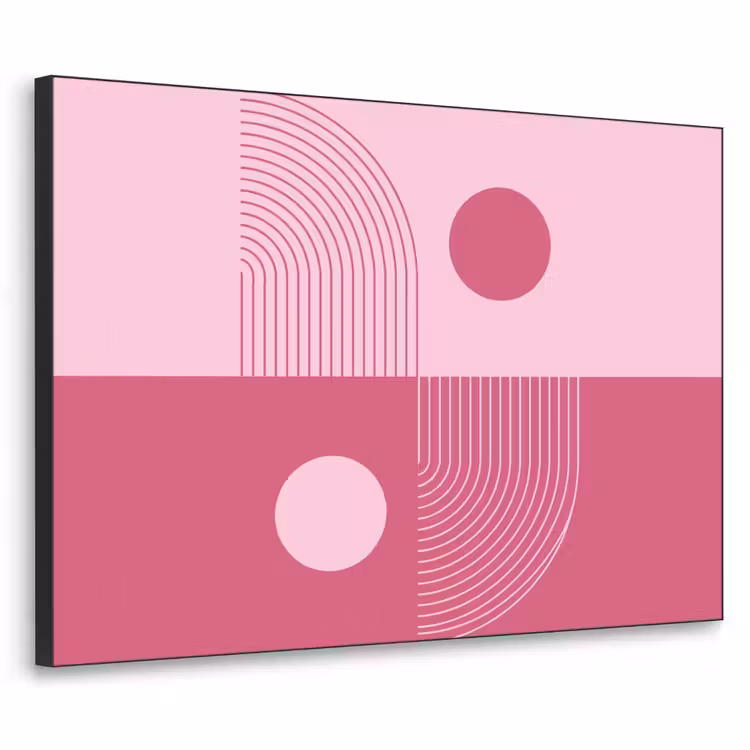 Geometrie - Patroon - Abstract - Roze - Modern Textielframe zwart klein -3d