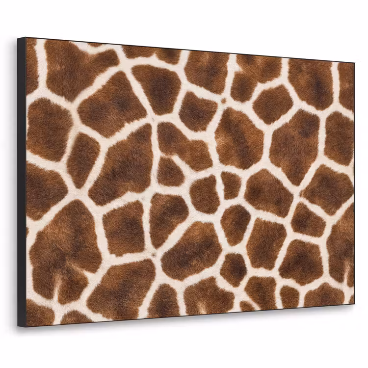 Giraf - Vacht - Klassiek - Bruin Textielframe zwart klein -3d