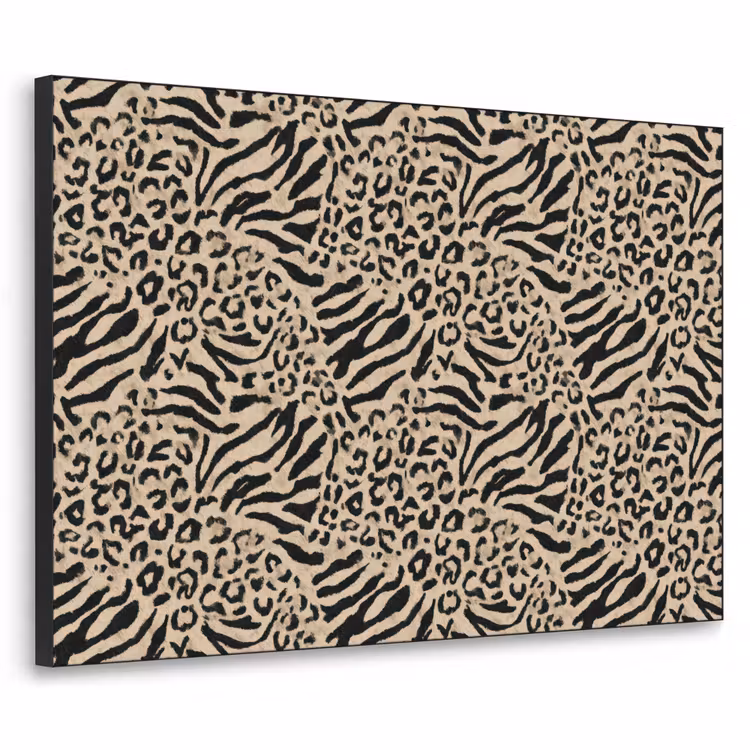 Giraf - Zebra - Motief - Bruin Textielframe zwart klein 947 -3d