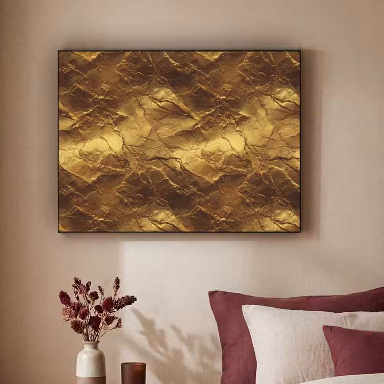 Bladgoud - Textuur - Goud Textielframe zwart klein 947 -sfeer1