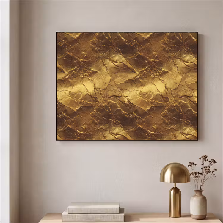 Bladgoud - Textuur - Goud Textielframe zwart klein 947 -sfeer2