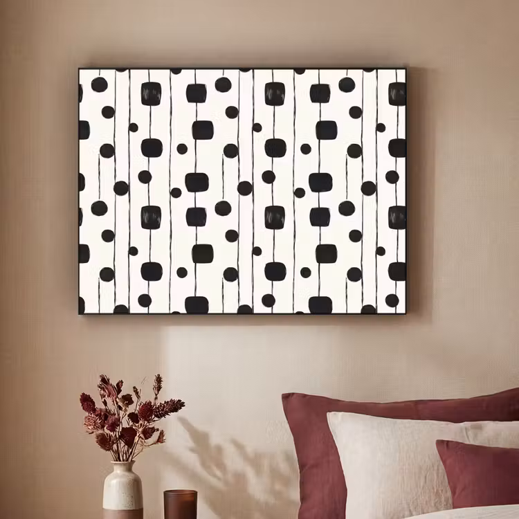 Grafisch - Modern - Zwart Textielframe zwart klein 947 -sfeer1