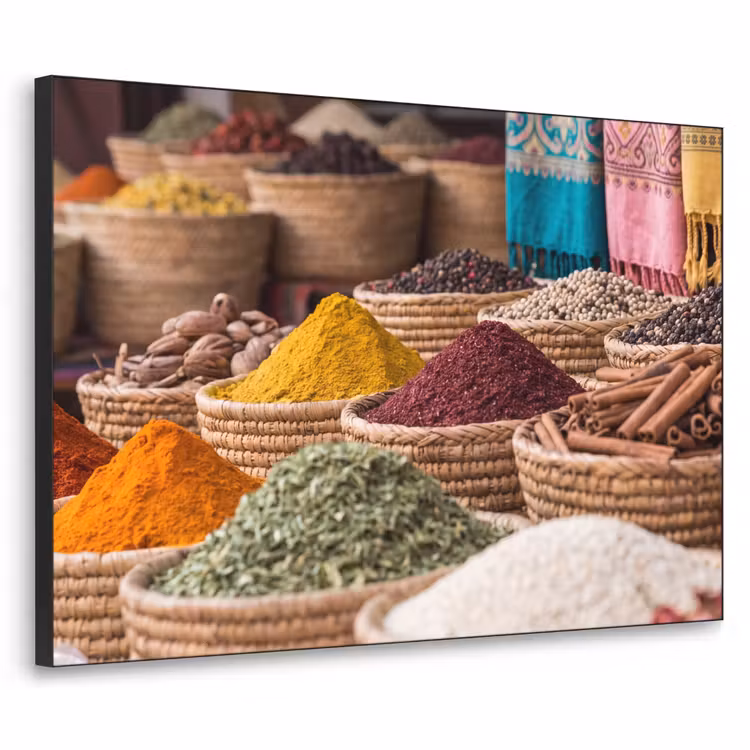 Art Frame - Herbs - Baskets - Oriental - Kruiden - Manden - Oosters Textielframe zwart klein