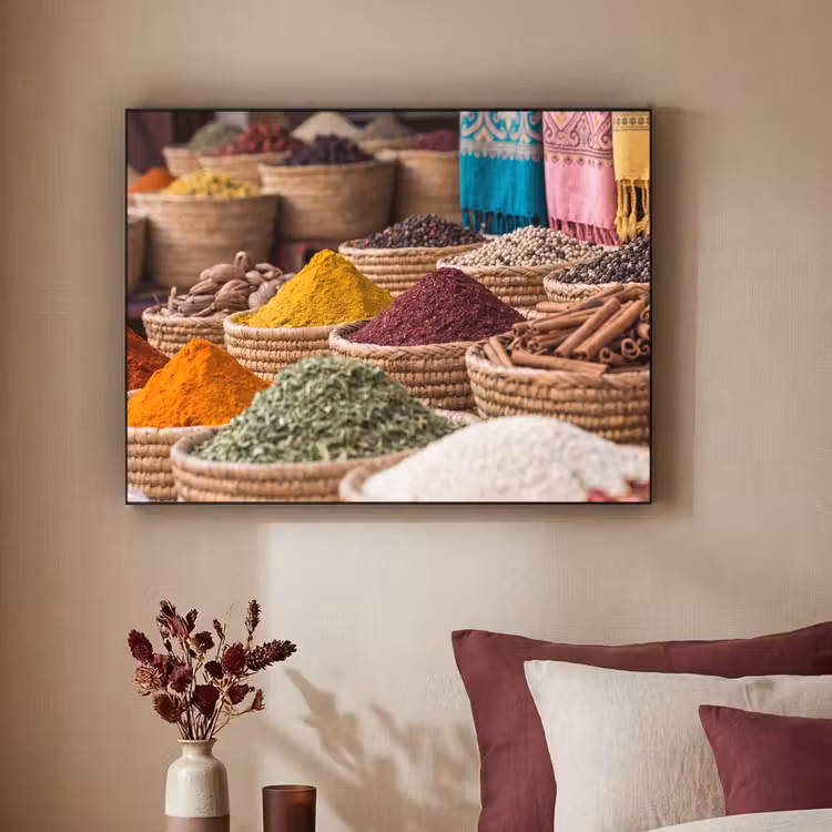 Art Frame - Herbs - Baskets - Oriental - Kruiden - Manden - Oosters Textielframe zwart klein