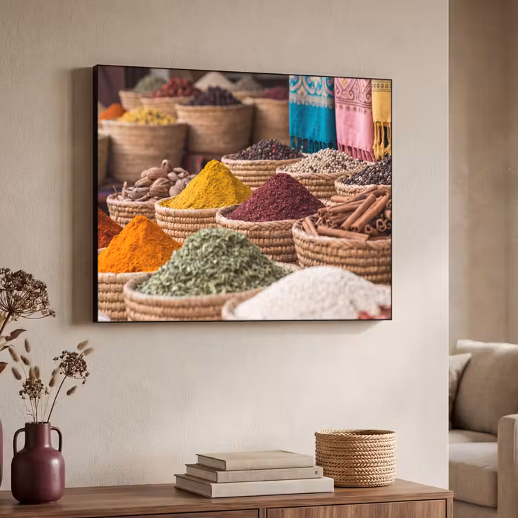 Art Frame - Herbs - Baskets - Oriental - Kruiden - Manden - Oosters Textielframe zwart klein