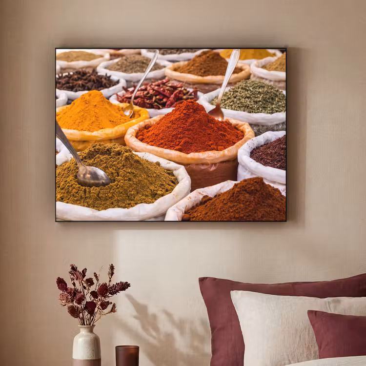 Art Frame - Herbs - Market - Food - Kruiden - Markt - Eten Textielframe zwart klein