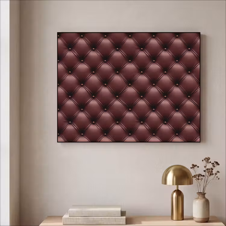 Leer - Patroon - Bordeaux Textielframe zwart klein 947 -sfeer2