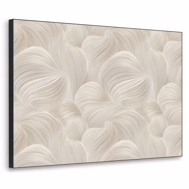 Lijnen - Waaier - Beige Textielframe zwart klein 947 -3d