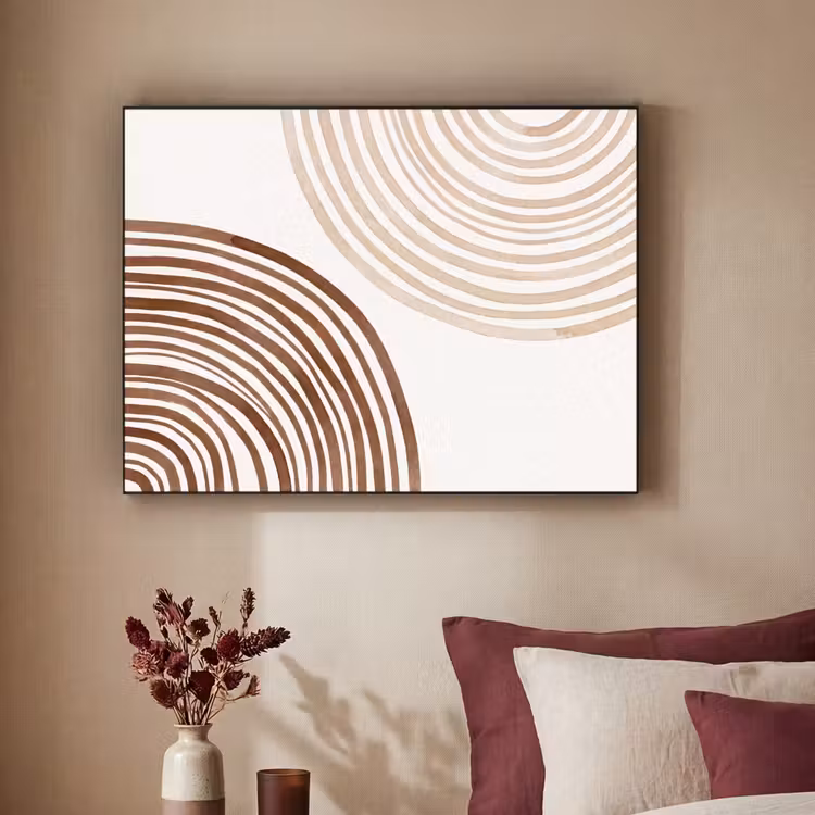 Art Frame - Lines - Minimalist - Art - Lijnen - Minimalistisch - Kunst Textielframe zwart klein