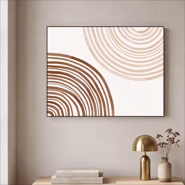 Art Frame - Lines - Minimalist - Art - Lijnen - Minimalistisch - Kunst Textielframe zwart klein