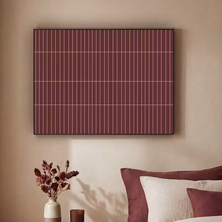Lijnen - Patroon - Bordeaux Textielframe zwart klein 947 -sfeer1