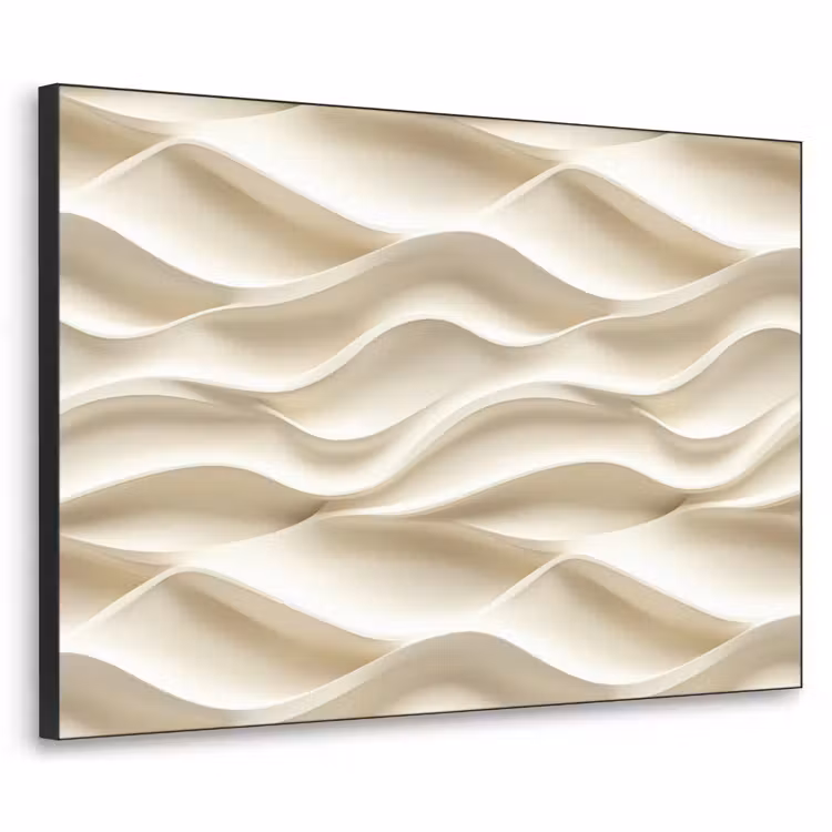 Lijnen - Golvend - Crème Textielframe zwart klein 947 -3d