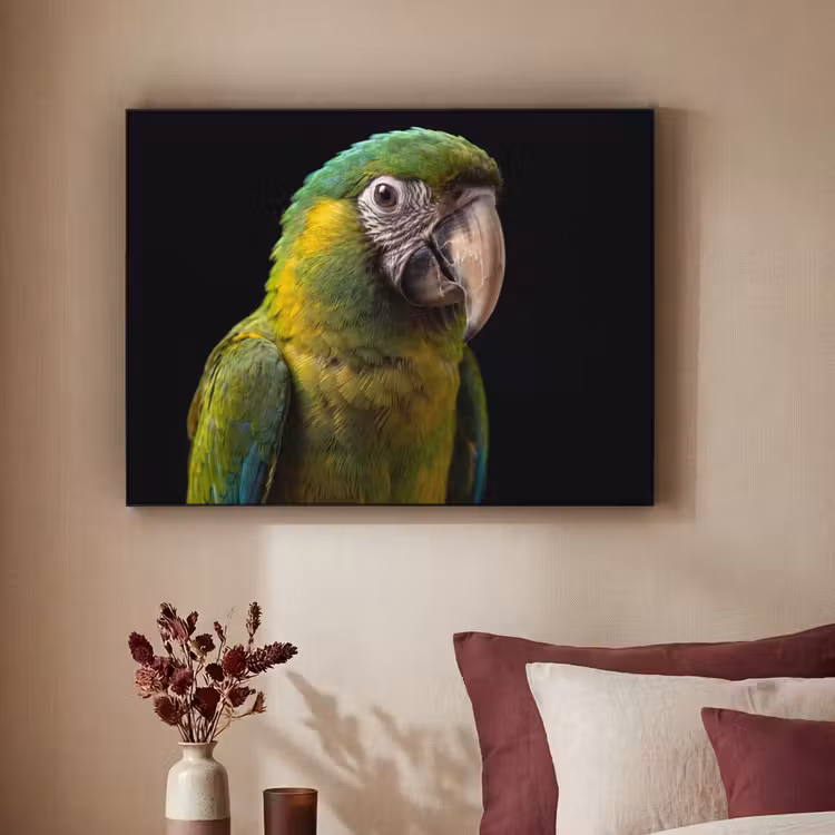 Ara - Portret - Groen Textielframe zwart klein -sfeer1