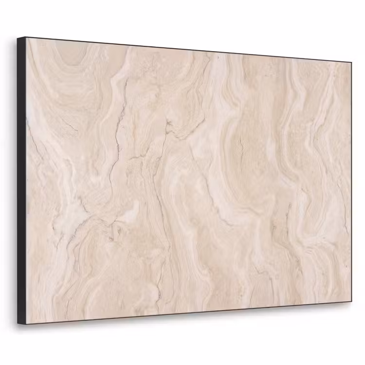 Marmer - Patroon - Beige - Steen - Abstract Textielframe zwart klein -3d