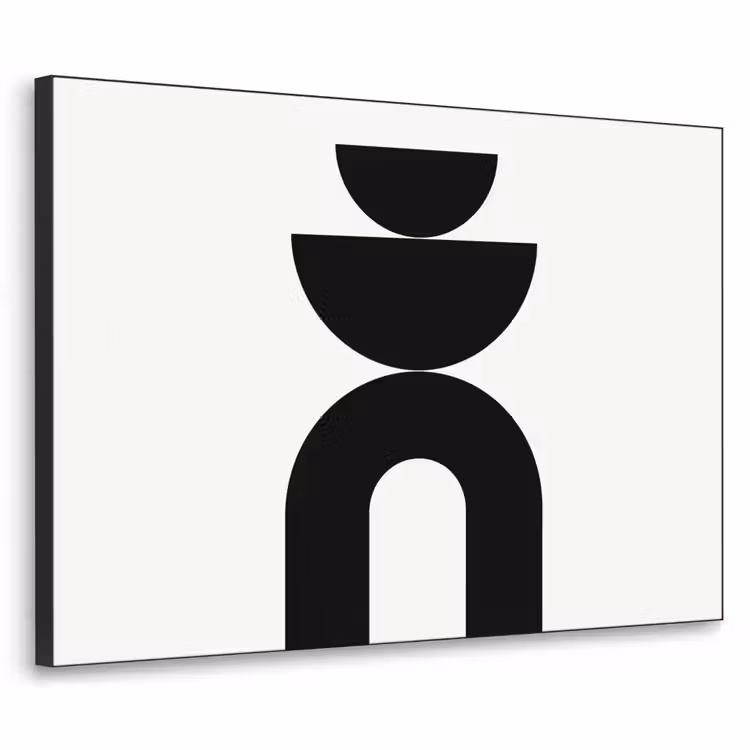 Art Frame - Minimalist - Art - White - Minimalistisch - Kunst - Wit Textielframe zwart klein