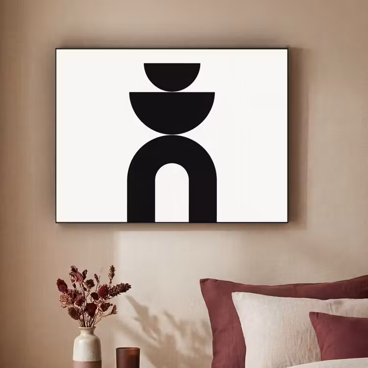 Art Frame - Minimalist - Art - White - Minimalistisch - Kunst - Wit Textielframe zwart klein