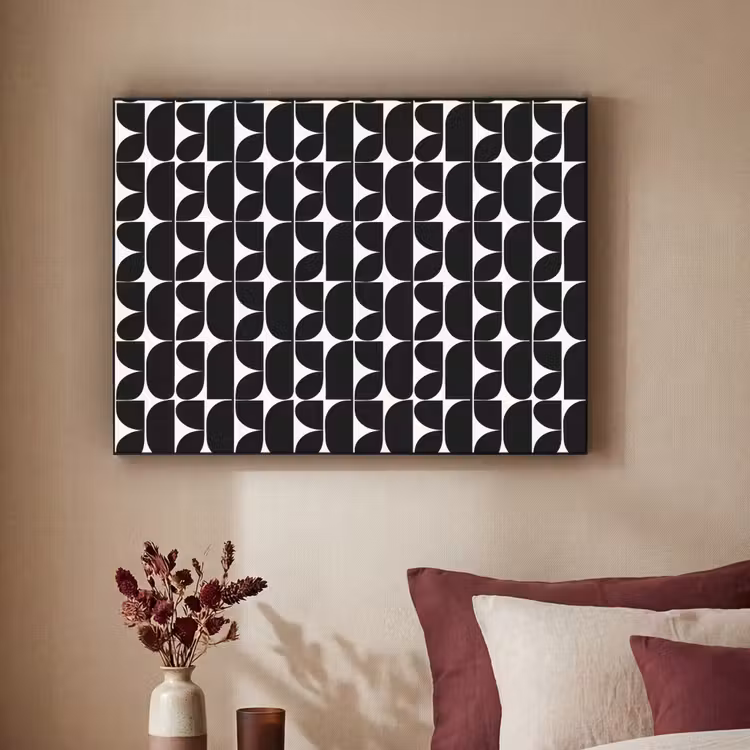 Modern - Geometrisch - Zwart Textielframe zwart klein 947 -sfeer1
