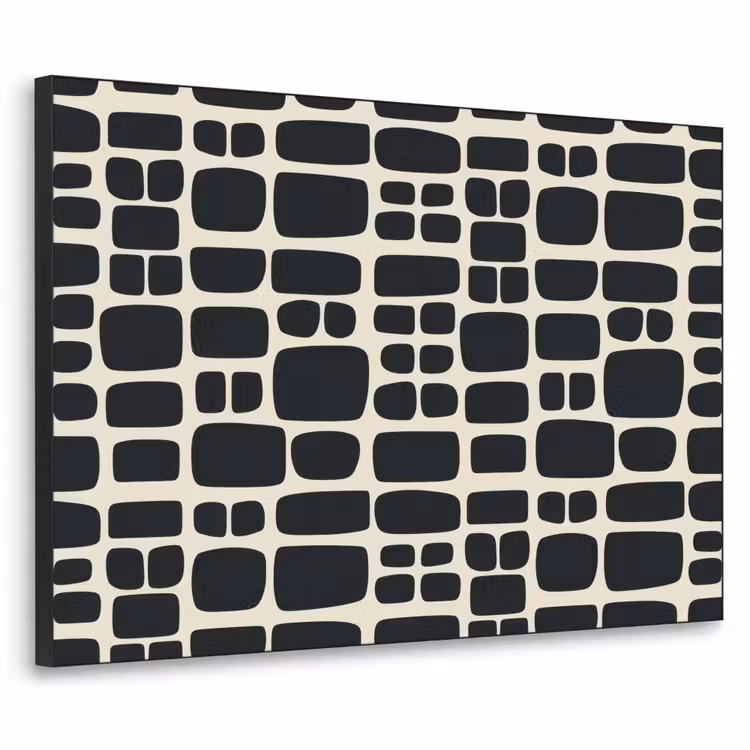 Modern - Organisch - Zwart Textielframe zwart klein 947 -3d
