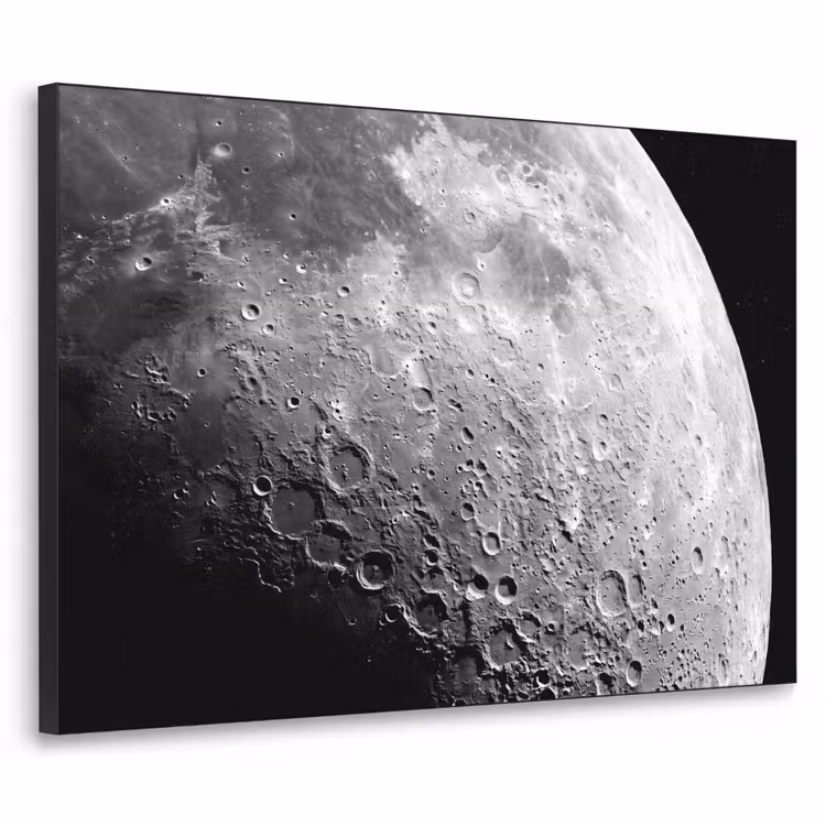 Art Frame - Moon - Craters - Space - Maan - Kraters - Ruimte Textielframe zwart klein