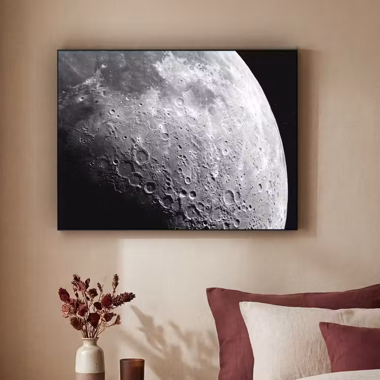 Art Frame - Moon - Craters - Space - Maan - Kraters - Ruimte Textielframe zwart klein