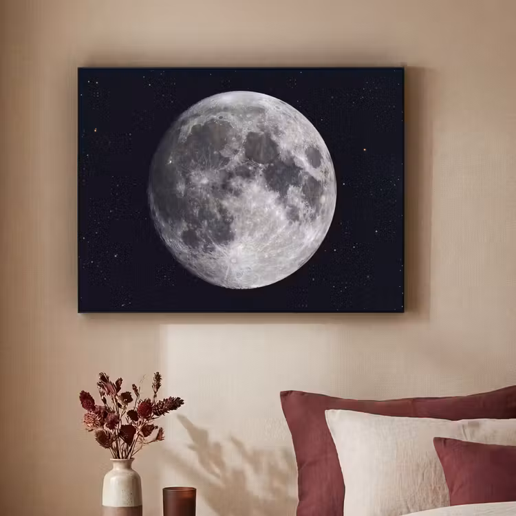 Art Frame - Moon - Stars - Space - Maan - Sterren - Ruimte Textielframe zwart klein