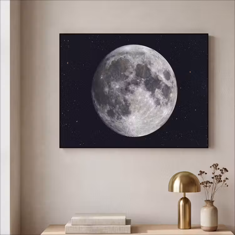 Art Frame - Moon - Stars - Space - Maan - Sterren - Ruimte Textielframe zwart klein