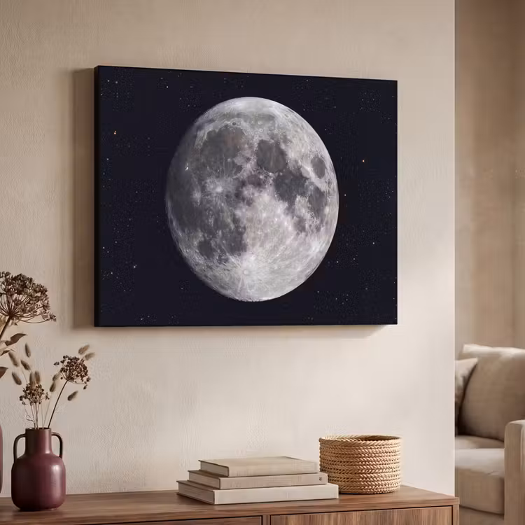 Art Frame - Moon - Stars - Space - Maan - Sterren - Ruimte Textielframe zwart klein