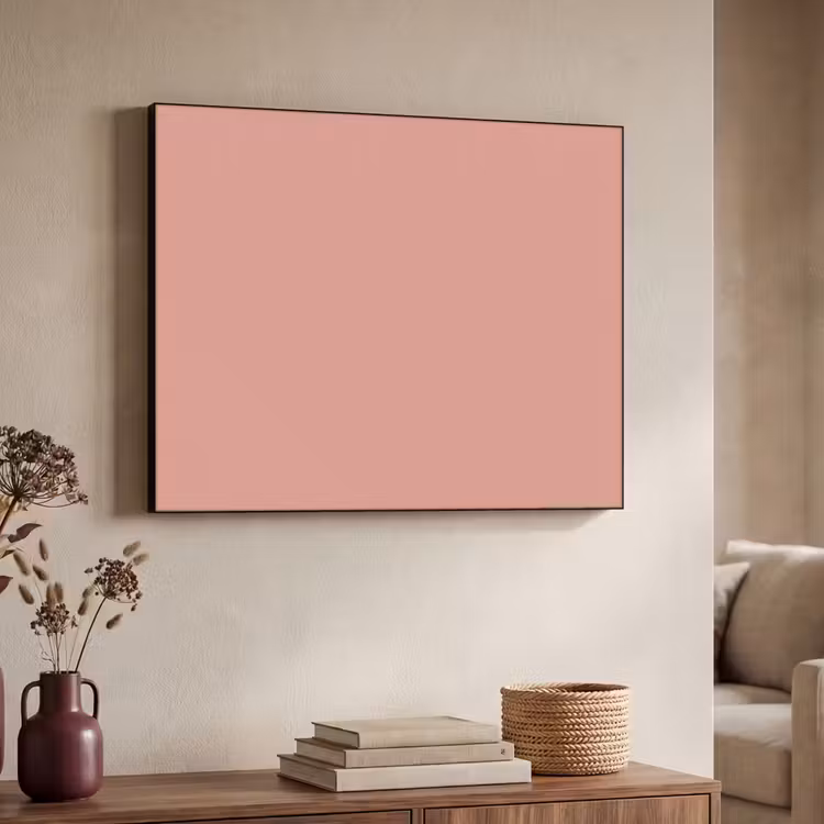Muted - Salmon - Koraal Textielframe zwart klein 947 -sfeer3