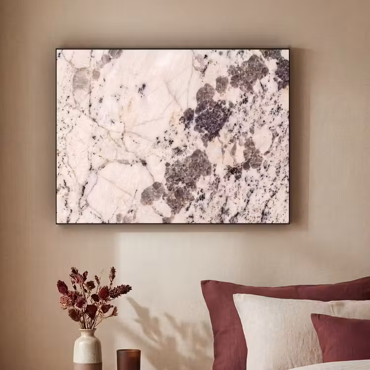 Natuursteen - Patroon - Abstract - Beige - Grijs Textielframe zwart klein -sfeer1