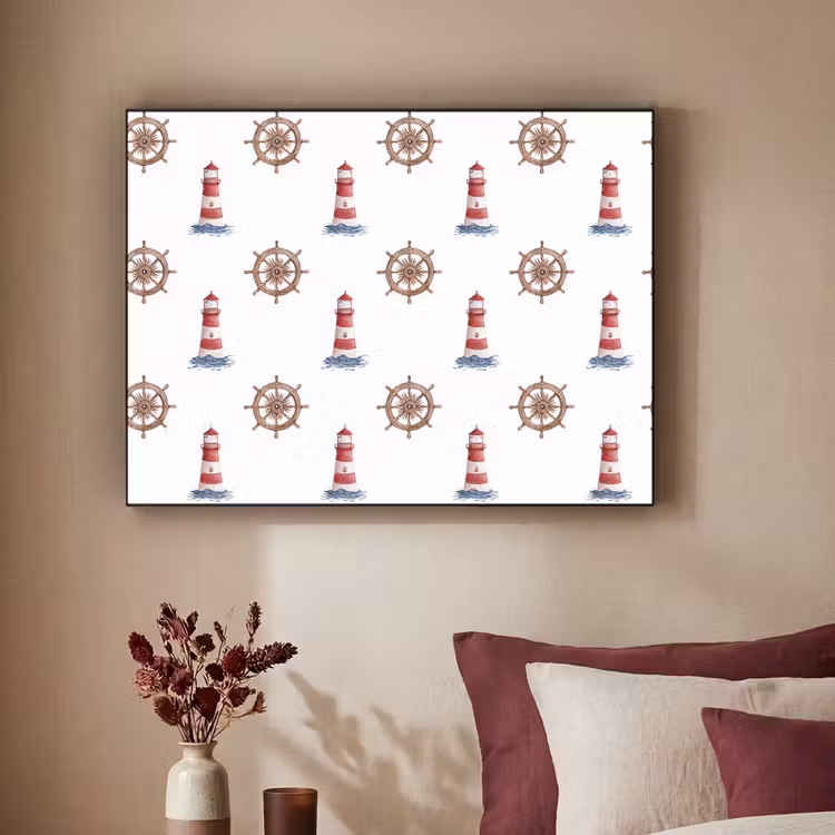 Nautisch - Klassiek - Rood Textielframe zwart klein 947 -sfeer1
