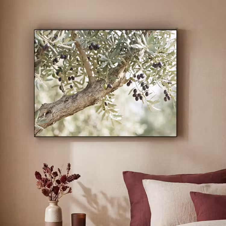 Art Frame - Olive tree - branch - green - Olijfboom - tak - groen Textielframe zwart klein