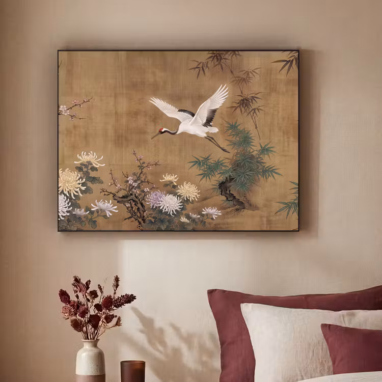 Oosters - Elegant - Kleurrijk Textielframe zwart klein -sfeer1